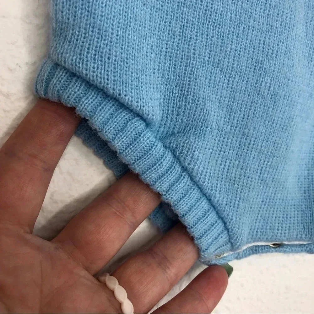 Vintage Pink and Blue Togs matching set blue sweater top & diaper cover 9 months